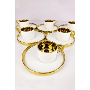 Kosova Porselen 6’lı Kahve Fincan Takımı Beyaz - İst-85