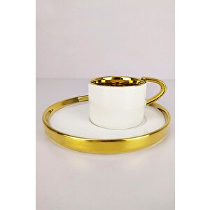 Digithome Kosova Porselen 6’lı Kahve Fincan Takımı Beyaz - İst-85