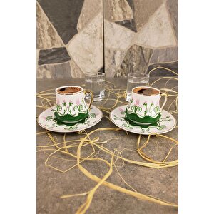 Topkapı Porselen 2’li Kahve Fincan Takımı Yeşil – Kng 002-2