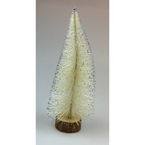 Yilbaşi Krem Çam Ağaci Gümüş Karli Masa Süsü 30cm