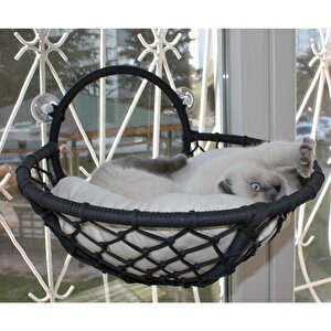 Grant Kedi Cam Yatağı & Cam Askılı Vantuzlu Kedi Yatağı Antrasit Antrasit
