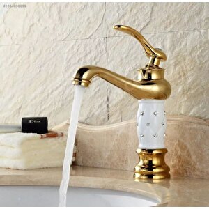 Fleko Gold Taşlı Lavabo Bataryası