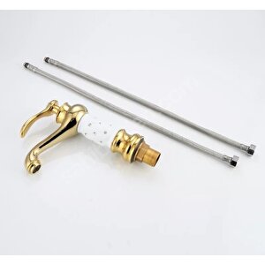 Fleko Gold Taşlı Lavabo Bataryası