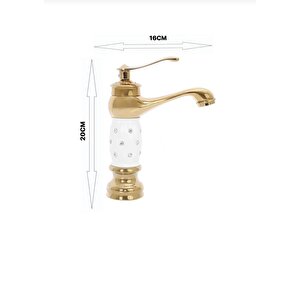 Fleko Gold Taşlı Lavabo Bataryası