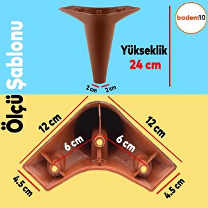 Aspen Lüks Mobilya Kanepe Koltuk Tv Ünitesi Konsol Ayağı Ayakları 24 Cm Ahşap Desenli Ayak (4 Adet)