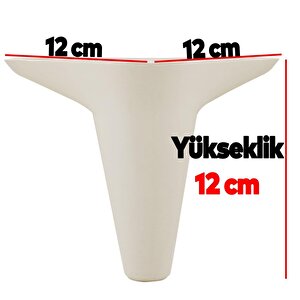 Aspen Lüks Mobilya Kanepe Sehpa Puf Koltuk Ayağı 12 Cm Krem Baza Ayak (4 Adet)