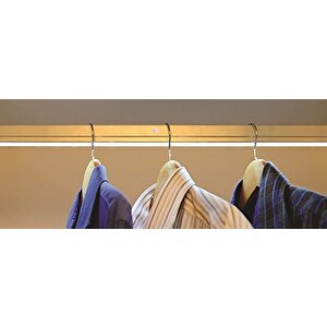 ✨90 Cm Siyah Alüminyum Gövde Pille Çalışan Hareket Sensörü Beyaz Led Işık Dolap İçi Elbise Askı Borusu✨ Dolabınızda Yeterince Işık Var mı?