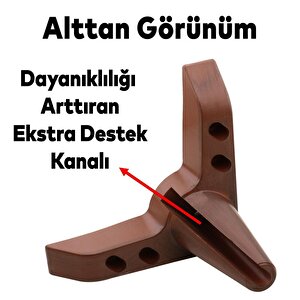 Aspen Lüks Mobilya Kanepe Sehpa Puf Koltuk Ayağı 11 Cm Kahverengi Ahşap Desenli Baza Ayak  (4 Adet)