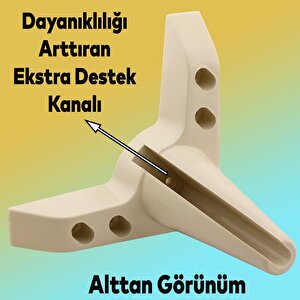 Aspen Lüks Mobilya Kanepe Koltuk Tv Ünitesi Baza Ayağı Ayakları 14 Cm Krem Köşe Ayak (4 Adet)