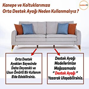 Clara 6'lı Set Mobilya Koltuk Kanepe Baza Yatak Tv Ünite Destek Ayağı 15 Cm Ayak Kahverengi Gold