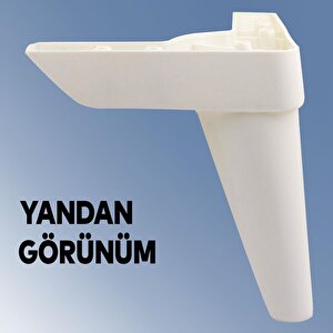 Aspen Lüks Mobilya Kanepe Sehpa Puf Koltuk Ayağı 14 Cm Beyaz Baza Köşe Ayak (4 Adet)