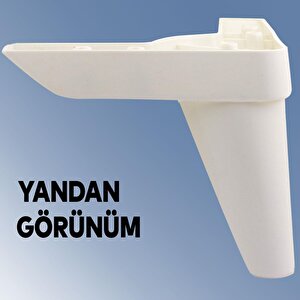 Aspen Lüks Mobilya Kanepe Sehpa Puf Koltuk Ayağı 11 Cm Beyaz Baza Ayak  (4 Adet)