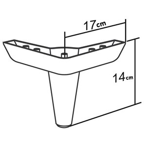 Aspen Lüks Mobilya Kanepe Sehpa Puf Koltuk Ayağı 14 Cm Kahverengi Ahşap Desenli Baza Ayak 4 (adet)