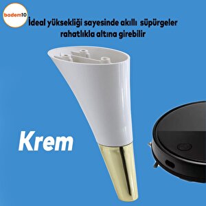 Clara 6'lı Set Mobilya Koltuk Kanepe Baza Yatak Tv Ünite Destek Ayağı 15 Cm Ayak Krem Gold