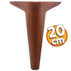 Aspen Lüks Mobilya Kanepe Sehpa Puf Koltuk Ayağı 20 Cm Kahverengi Ahşap Desenli Baza Ayak (4 Adet)