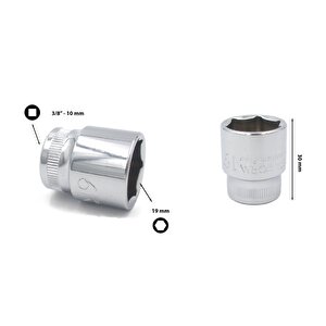 19 Mm 3/8” 6 Köşe Lokma Anahtar C12-h19