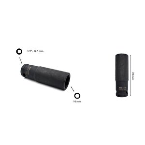16 Mm 1/2” 6 Köşe Derin Havalı Lokma Anahtar C64-h16
