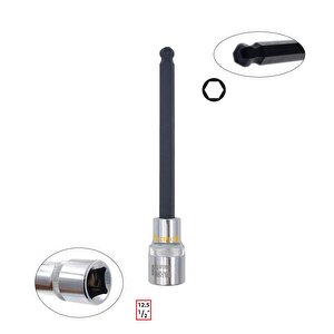 1/2” 8 Mm Ekstra Uzun Tip Topbaşlı Allen Uçlu Lokma C28s-hb08xl