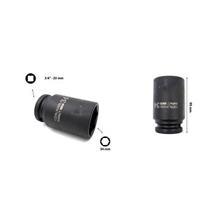34 Mm 3/4 Havalı Derin Lokma Anahtar C74-h34
