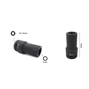 17 Mm 3/4 Havalı Derin Lokma Anahtar C74-h17