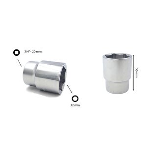 32 Mm 3/4” 6 Köşe Lokma Anahtar C32-h32