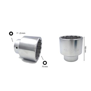75 Mm 1” 12 Köşe Yıldız Lokma Anahtar C42-b75