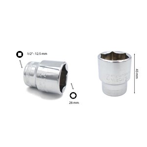 28 Mm 1/2” 6 Köşe Lokma Anahtar C22-h28