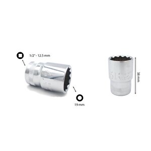 Ceta Form 19 Mm 1/2” 12 Köşe Yıldız Lokma Anahtar C22-b19