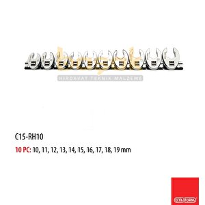Ceta Form 10-19 Mm 10 Parça 3/8" Karga Ayağı Anahtar Takımı C15-rh10