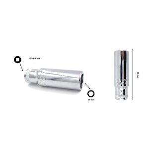 ¼” 11 Mm 6 Köşe Derin Lokma Anahtar C04-h110