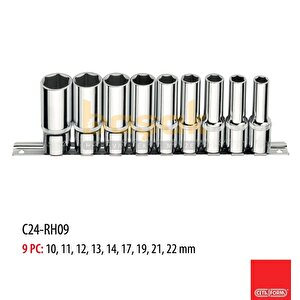 Ceta Form C24-rh09 9 Parça 1/2’’ 6 Köşe Derin Lokma Anahtar Takımı