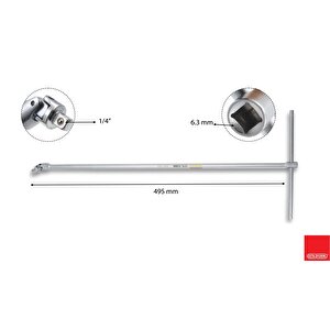 495 Mm 1/4” T Saplı Oynar Başlı Lokma Kolu C01-60
