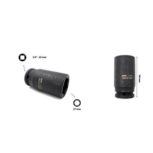 27 Mm 3/4 Havalı Derin Lokma Anahtar C74-h27