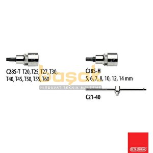 17 Parça 1/2” Torx Ve Lokmalı Allen Takımı C28s-17pth