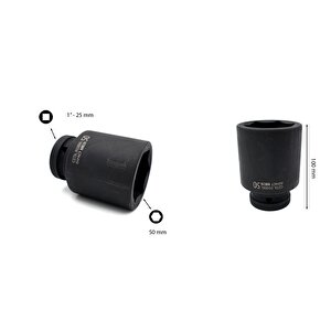 50 Mm 1” 6 Köşe Derin Havalı Lokma Anahtar C84-h50