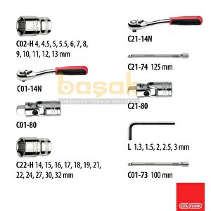Ceta 4-32 Mm Lokma Takımı 1/4" + 1/2" Plastik Kutulu 35 Parça C20-35ph4
