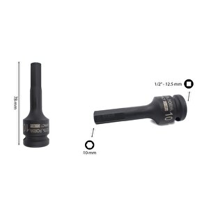 Ceta Form 10 Mm 1/2” Havalı Allen (alyan) Uçlu Lokma C68-h10