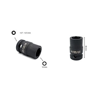 14 Mm 1/2” 6 Köşe Havalı Lokma Anahtar C62-h14