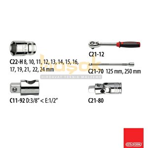 Ceta Form C20-18ph2 18 Parça 1/2” 6 Köşe Lokma Takımı (plastik Çanta)