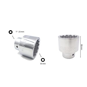 55 Mm 1” 12 Köşe Yıldız Lokma Anahtar C42-b55