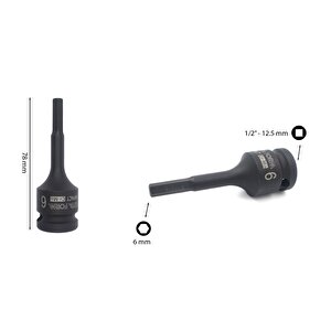 Ceta Form 6 Mm 1/2” Havalı Allen (alyan) Uçlu Lokma C68-h06