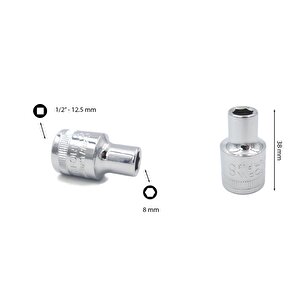 8 Mm 1/2” 6 Köşe Lokma Anahtar C22-h08