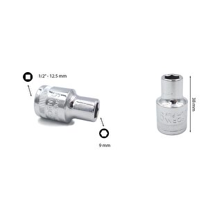 9 Mm 1/2” 6 Köşe Lokma Anahtar C22-h09