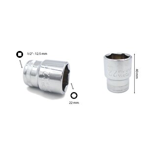22 Mm 1/2” 6 Köşe Lokma Anahtar C22-h22