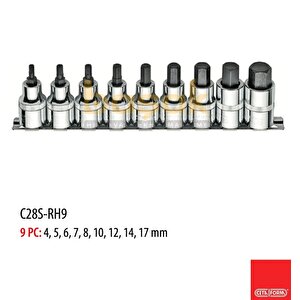 Ceta Form 4-17mm 1/2” Lokmalı Allen Takımı 9 Parça
