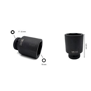 70 Mm 1” 6 Köşe Derin Havalı Lokma Anahtar C84-h70
