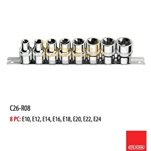 Ceta Form C26-r08 8 Parça 1/2’’ Dış Torx Lokma Anahtar Takımı