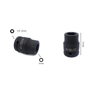 19 Mm 3/4” 6 Köşe Havalı Lokma Anahtar C72-h19