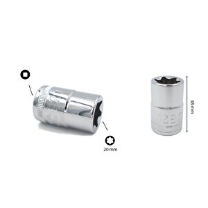E20 1/2” Dış Torx Lokma Anahtar C26-20