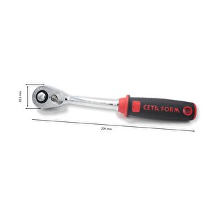 C11-12 3/8” Düğmeli Cırcır Kolu 200mm